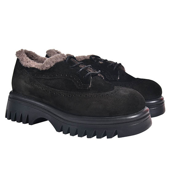 Italijanske ženske kožne cipele Lab Milano 15501222.un (crna antilop)